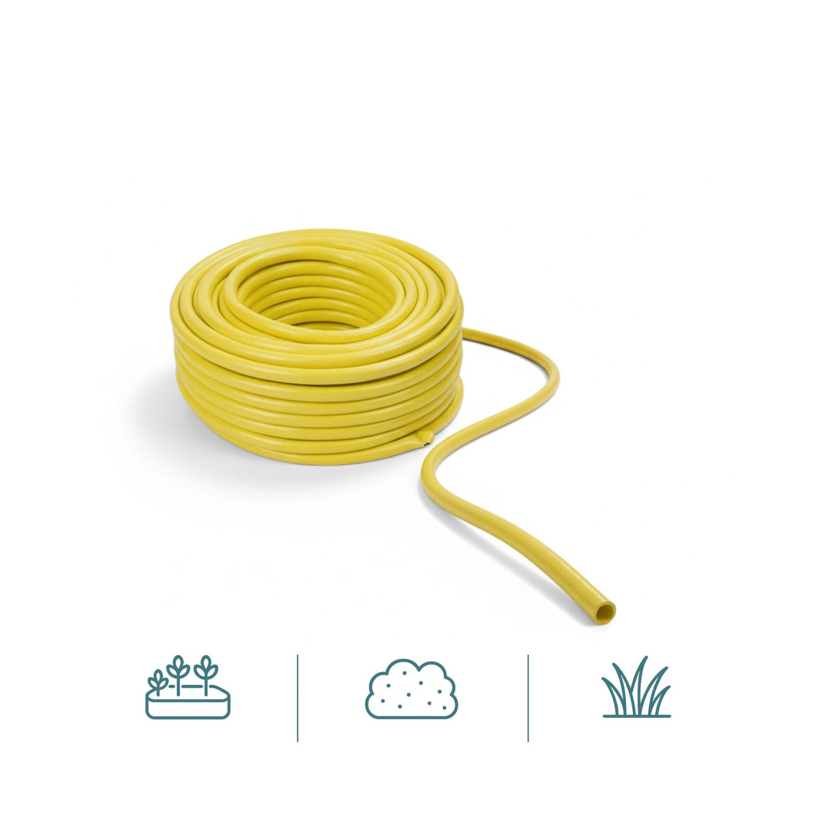 Weatherproof Yellow Garden Hose, UV-Resistant, 1/2 Inch Fittings