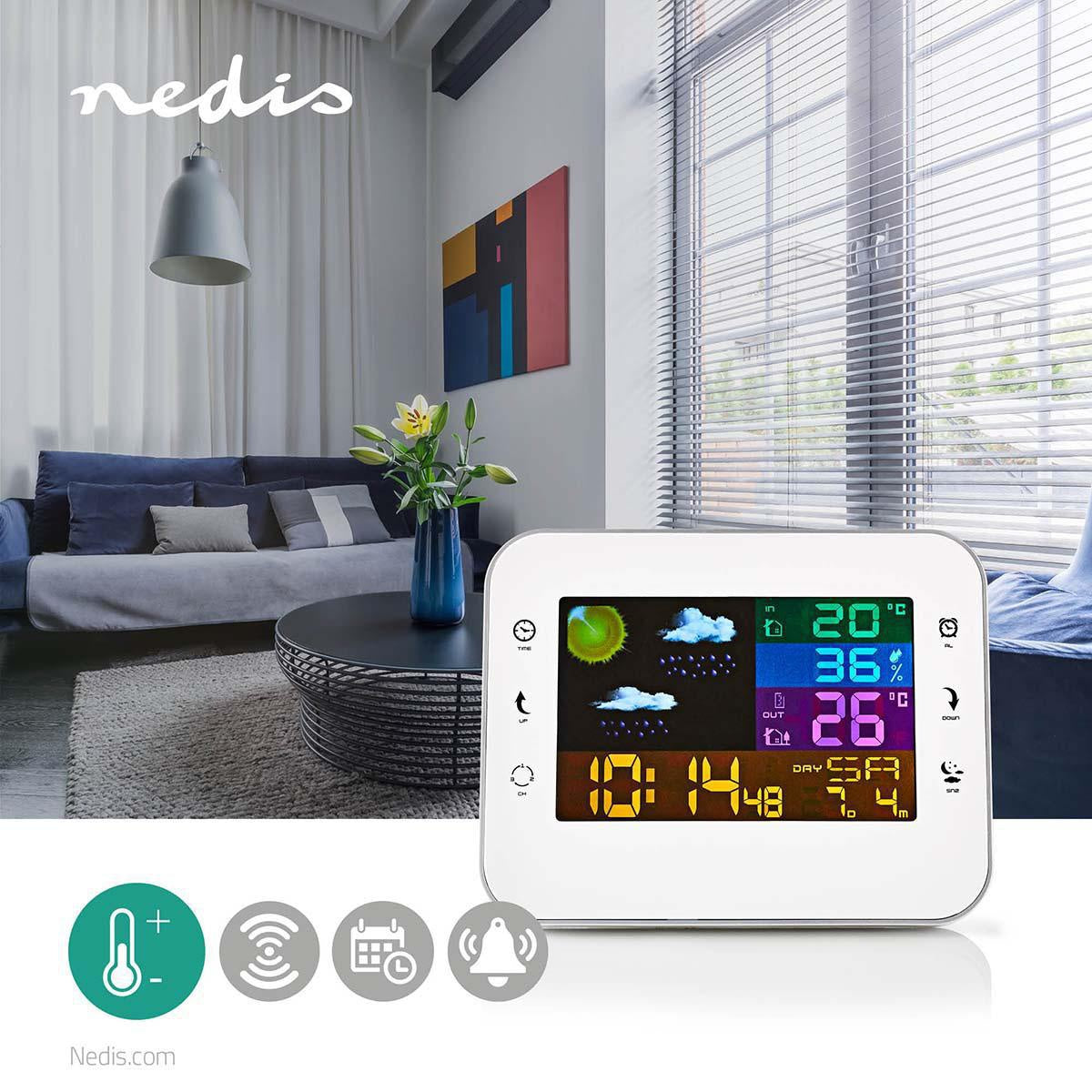 Weather station | Indoors & Outdoors | Including wireless weather sensor | Weather Forecast | Time display | Color LCD Display | Alarm clock function