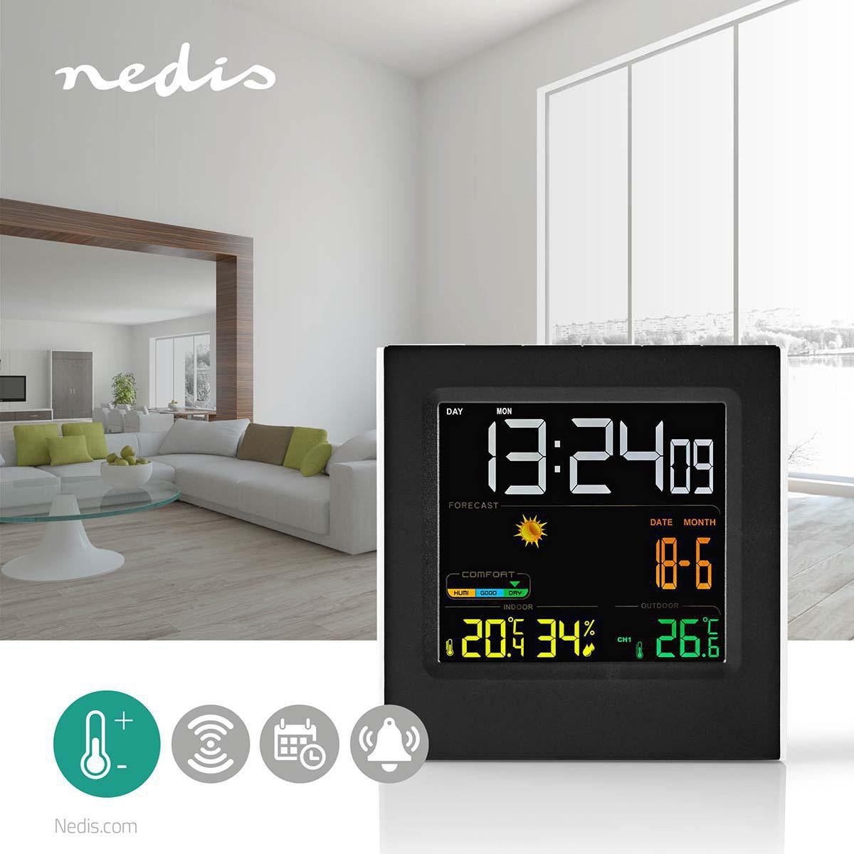 Weather station | Indoors & Outdoors | Including wireless weather sensor | Weather Forecast | Time display | LED Display | Alarm clock function