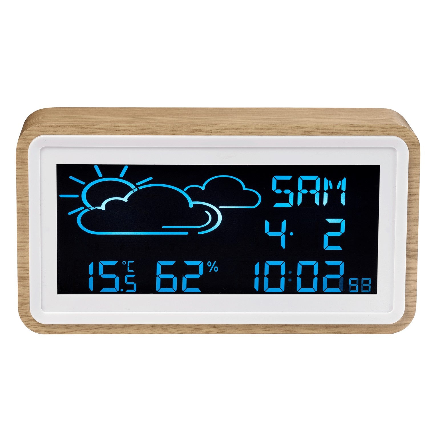 Weather station with clock and calendar