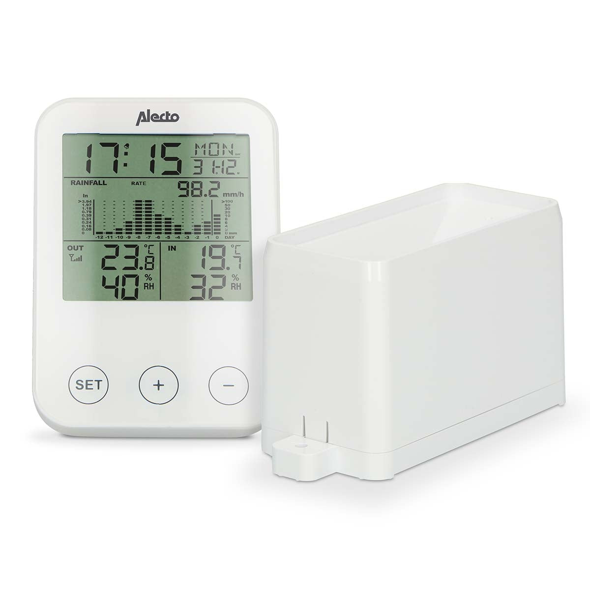 Weather station with wireless sensor Black / Grey