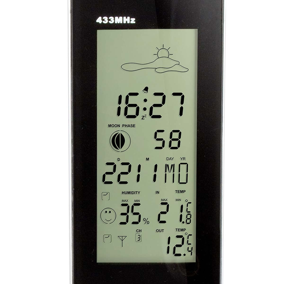 Weather station with wireless sensor Black / Silver