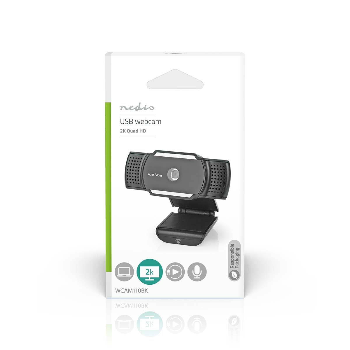 Webcam | 2K@30fps | Autofocus | Built-in microphone | Black