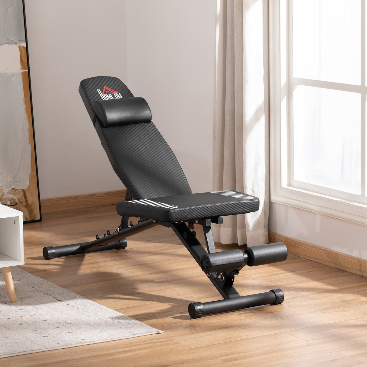 Weight Bench Folding Multifunctional Weight Bench Adjustable Sit Up Bench 6 Levels Leg Holder For Home Training