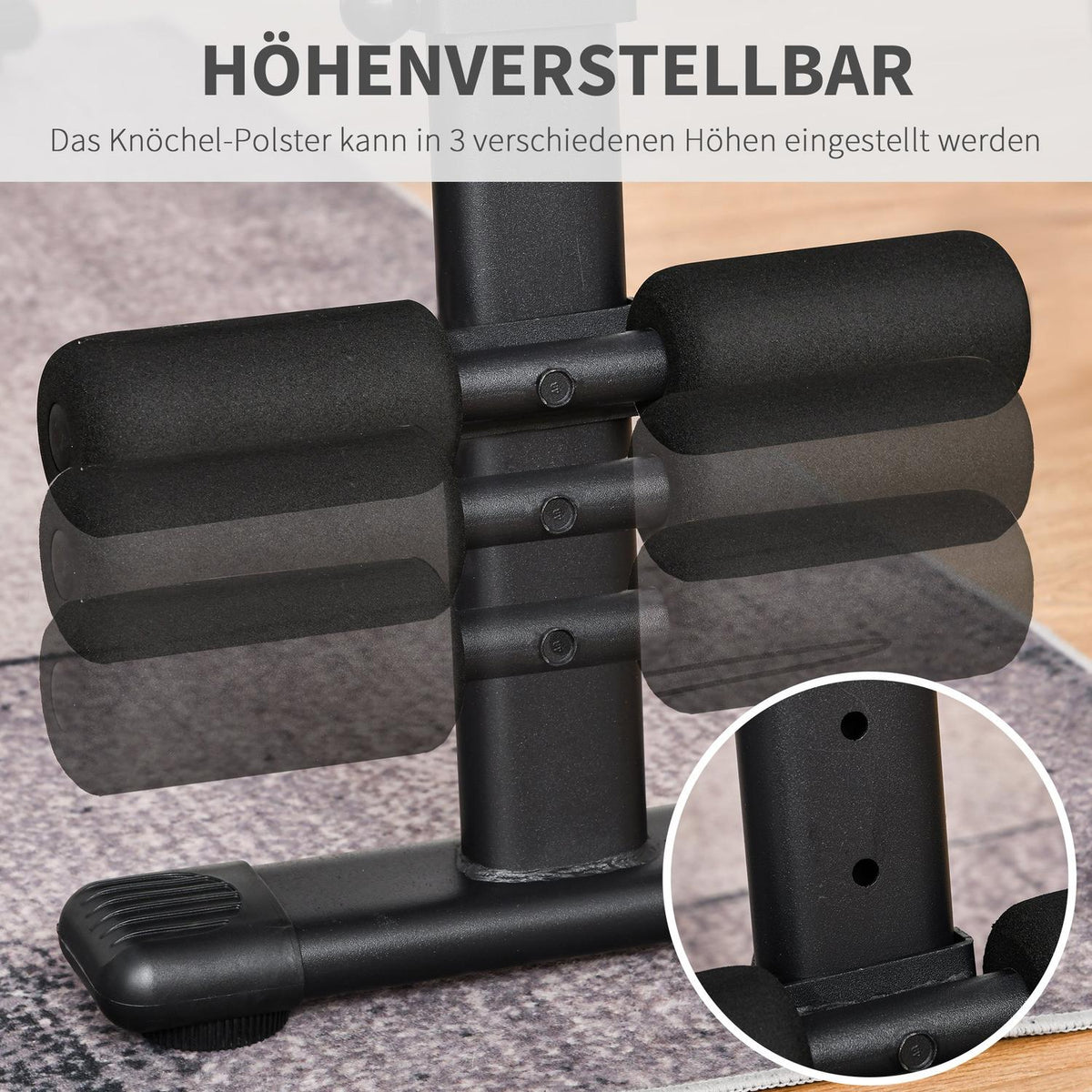 Weight Bench Multifunctional Training Bench, Foldable, 110Kg Load Capacity, Steel, Black+Red, 125X35X60Cm