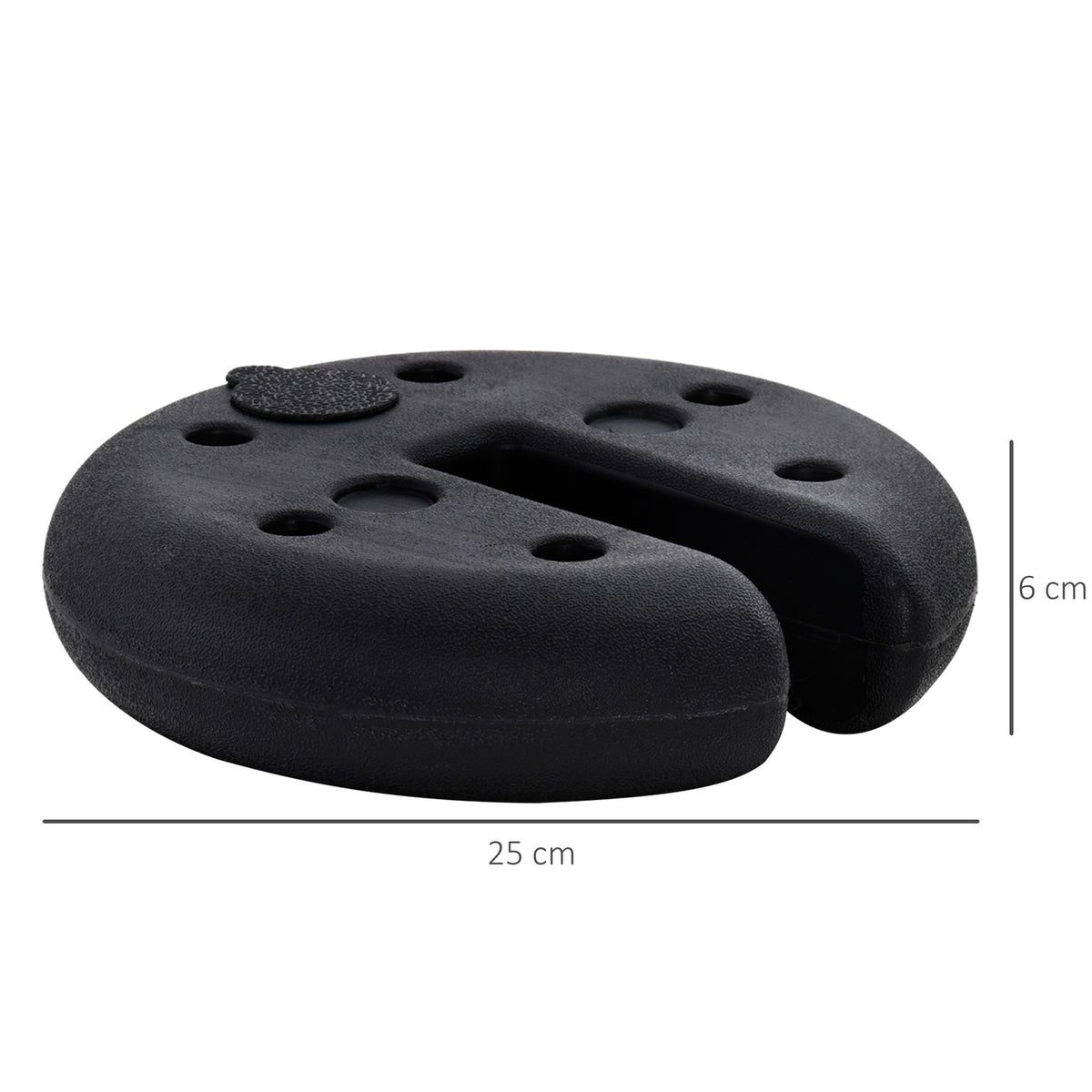 Weight For Party Tent, Pavilion Weight Can Be Filled Up To 5 Kg, Hdpe Plastic, Black, Ø25X6Cm