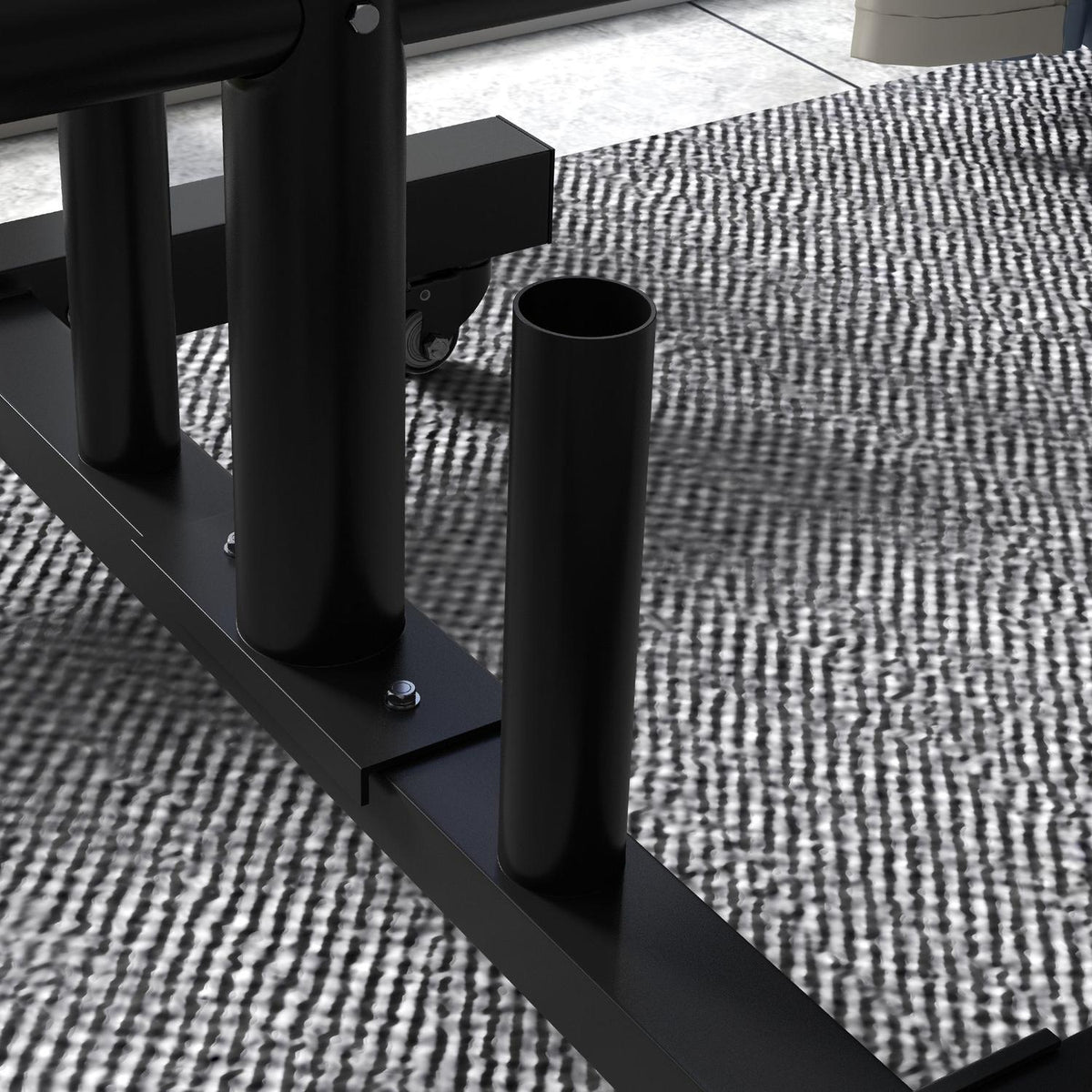 Weight Plate Stand, Weight Stand With Wheels And 6 Bars, 50 Mm Disc Holder, Up To 200 Kg, Steel, Black