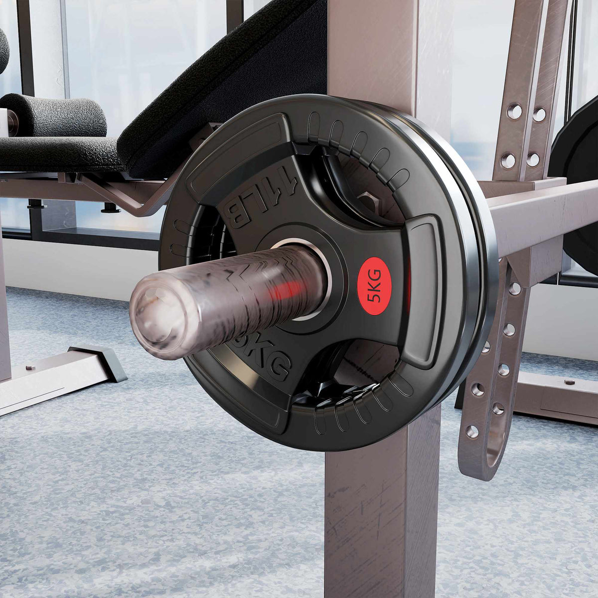 Weight Plates Set, 2 x 5 kg, 5 cm Barbell Fit, Black