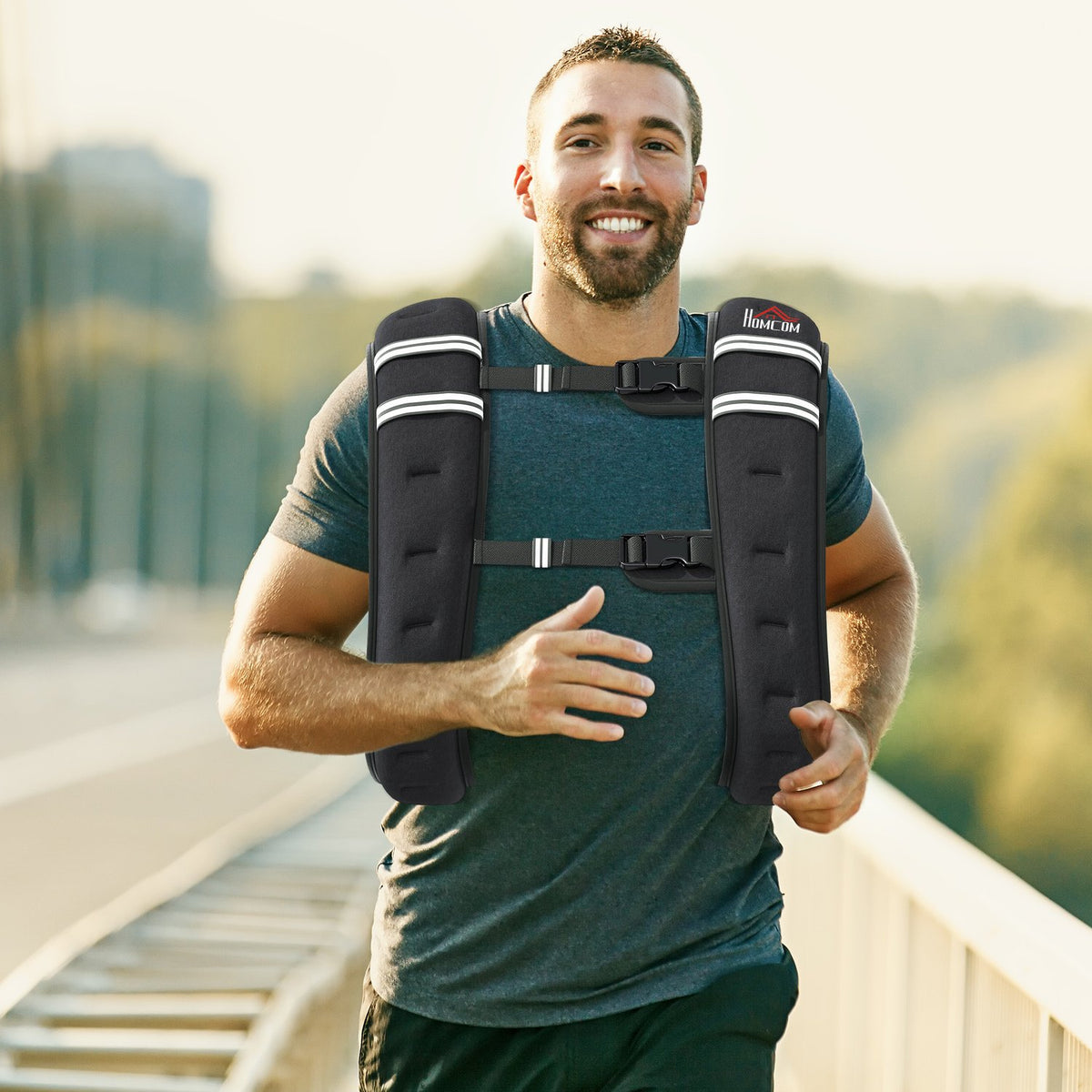 Weighted Vest 5 Kg Adjustable For Weight & Strength Training, Oxford Fabric, Metal Sand, Black, 40 X 35 Cm