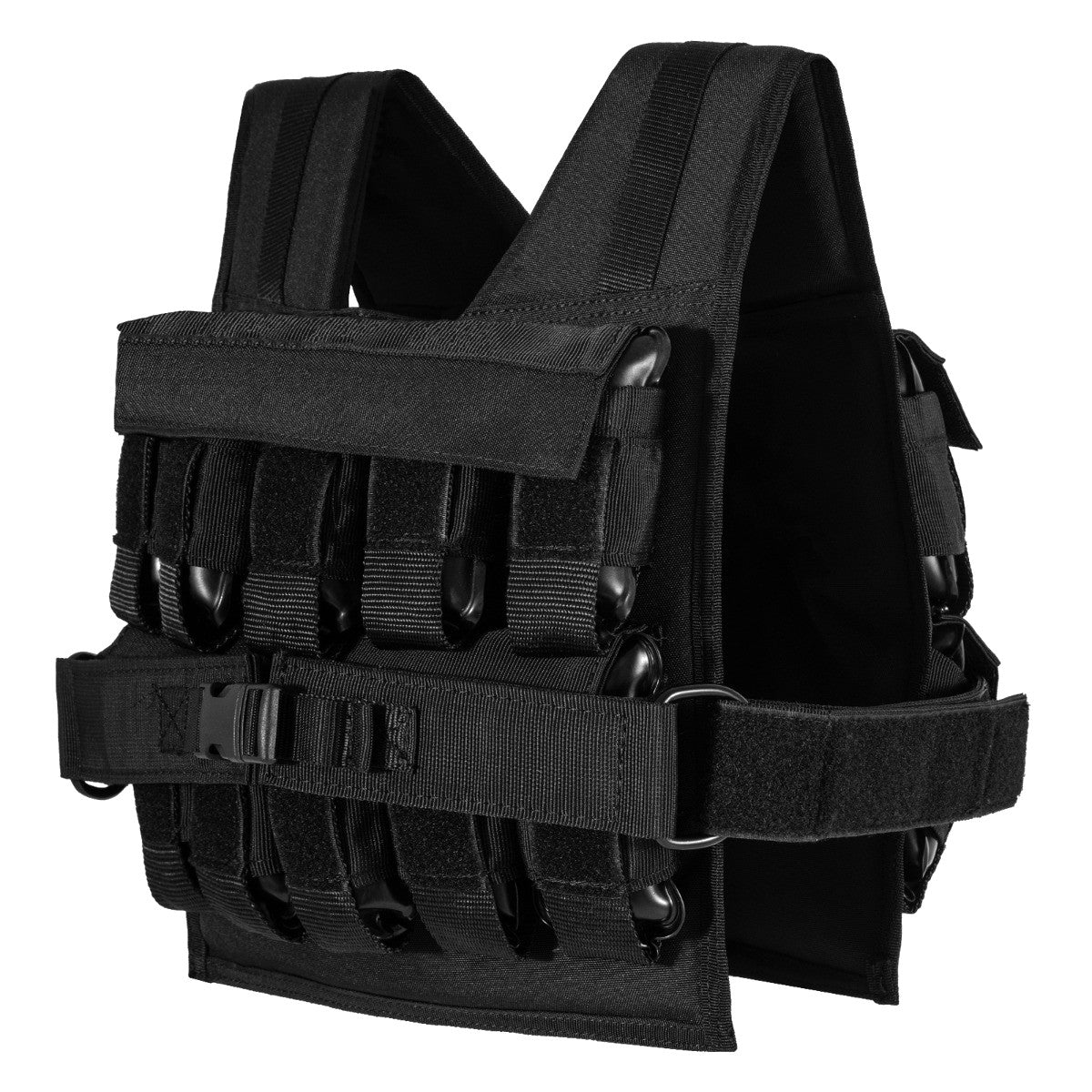 Weighted Workout Vest, Adjustable 20 kg, Black