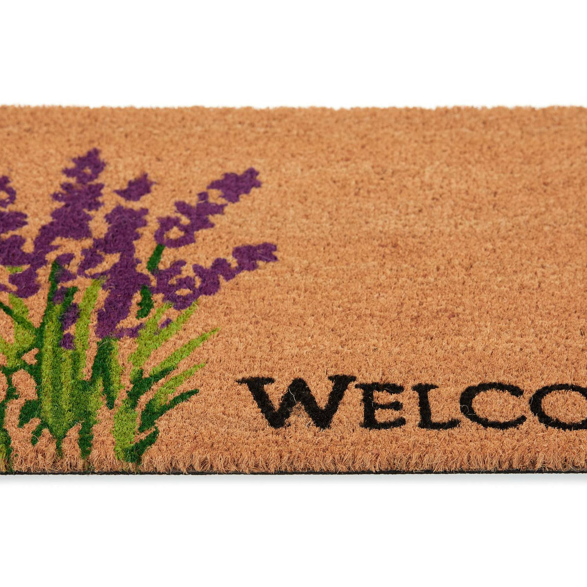 Welcome &amp; Lavender door mat in coconut