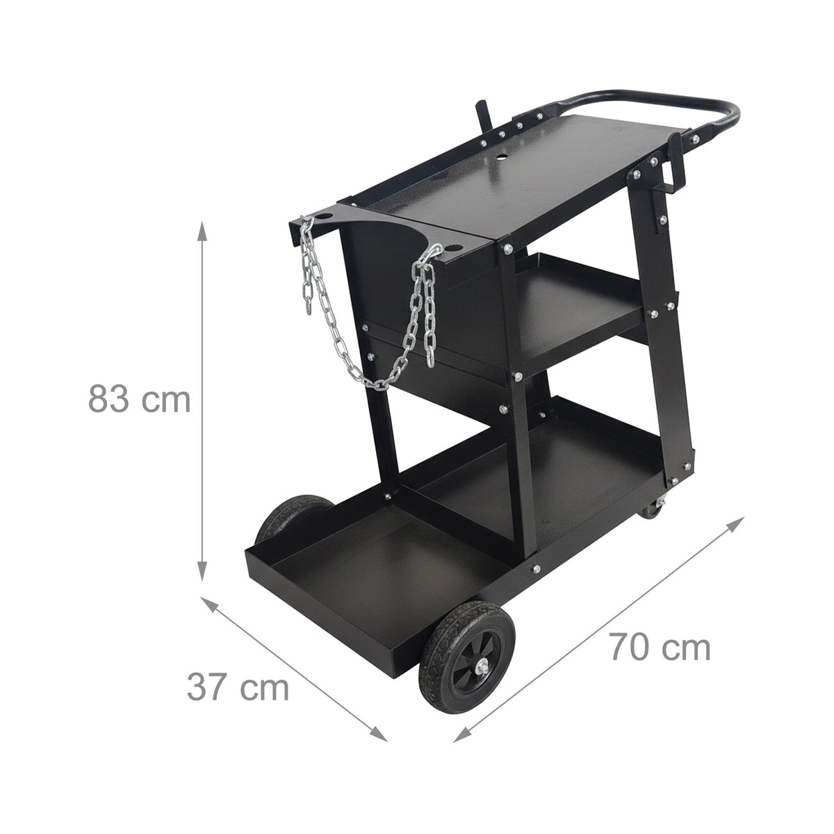 Welding Trolley with Gas-Bottle Platform and Shelves