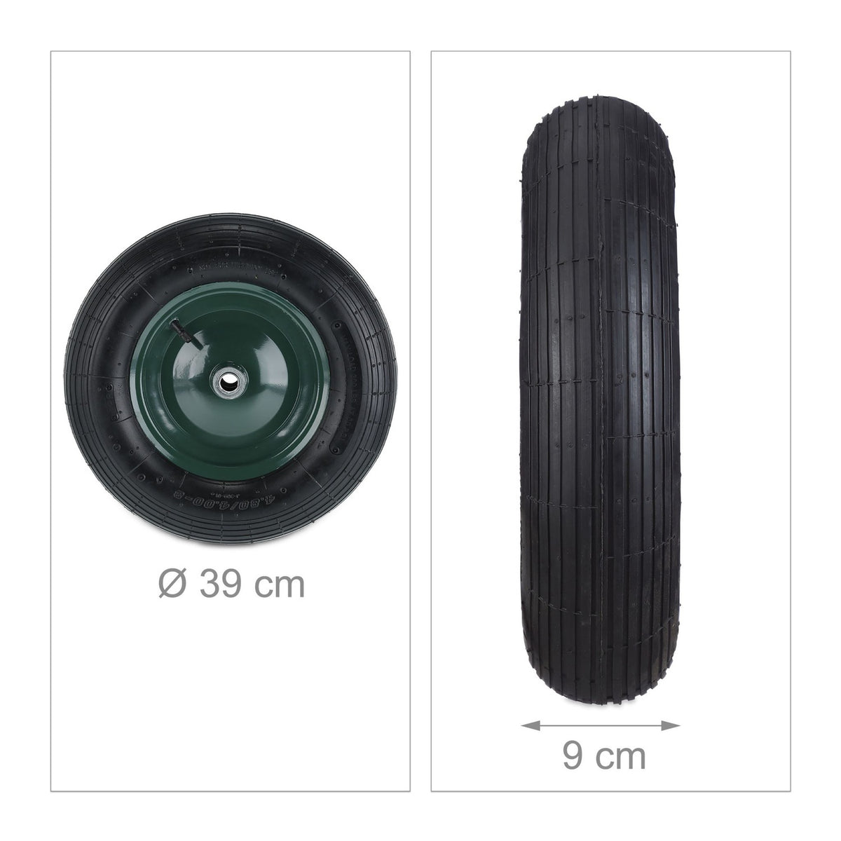 Wheelbarrow Spare Tyre, Pneumatic 4.00-8 Inch