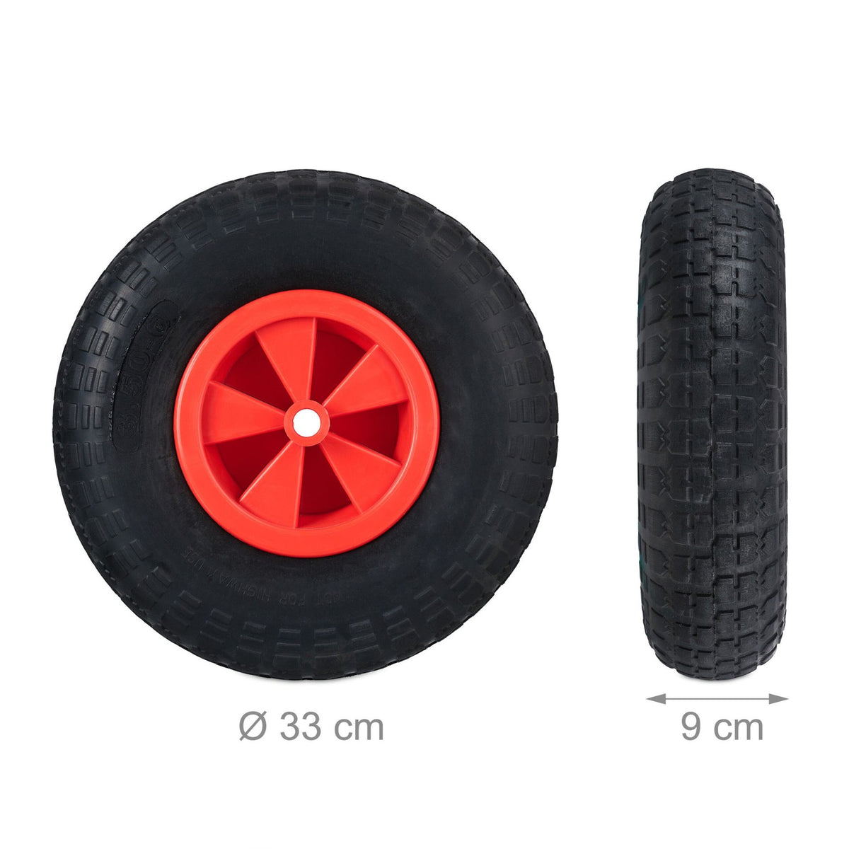Wheelbarrow wheel 3.50-6 with profile
