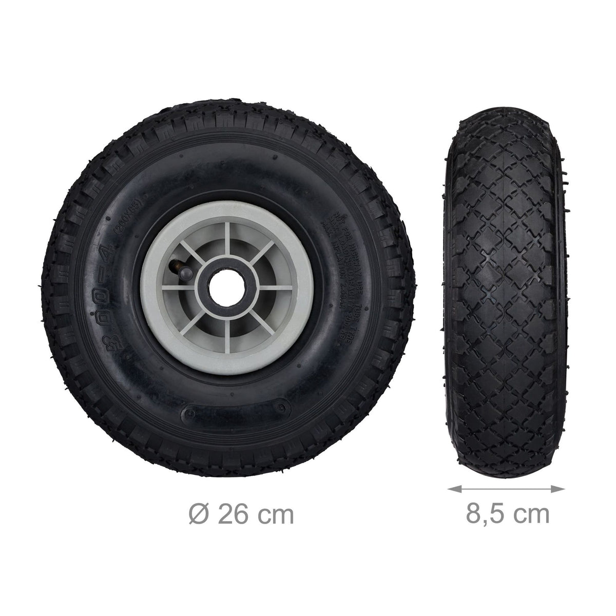 Wheelbarrow wheels PU rubber, 2 pcs.