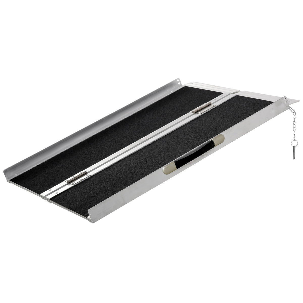 Wheelchair Ramp, Access Ramp For Wheelchairs, Rollators, Foldable With Carrying Handle, 270 Kg Load Capacity, Black, 93 X 73 X 5 Cm