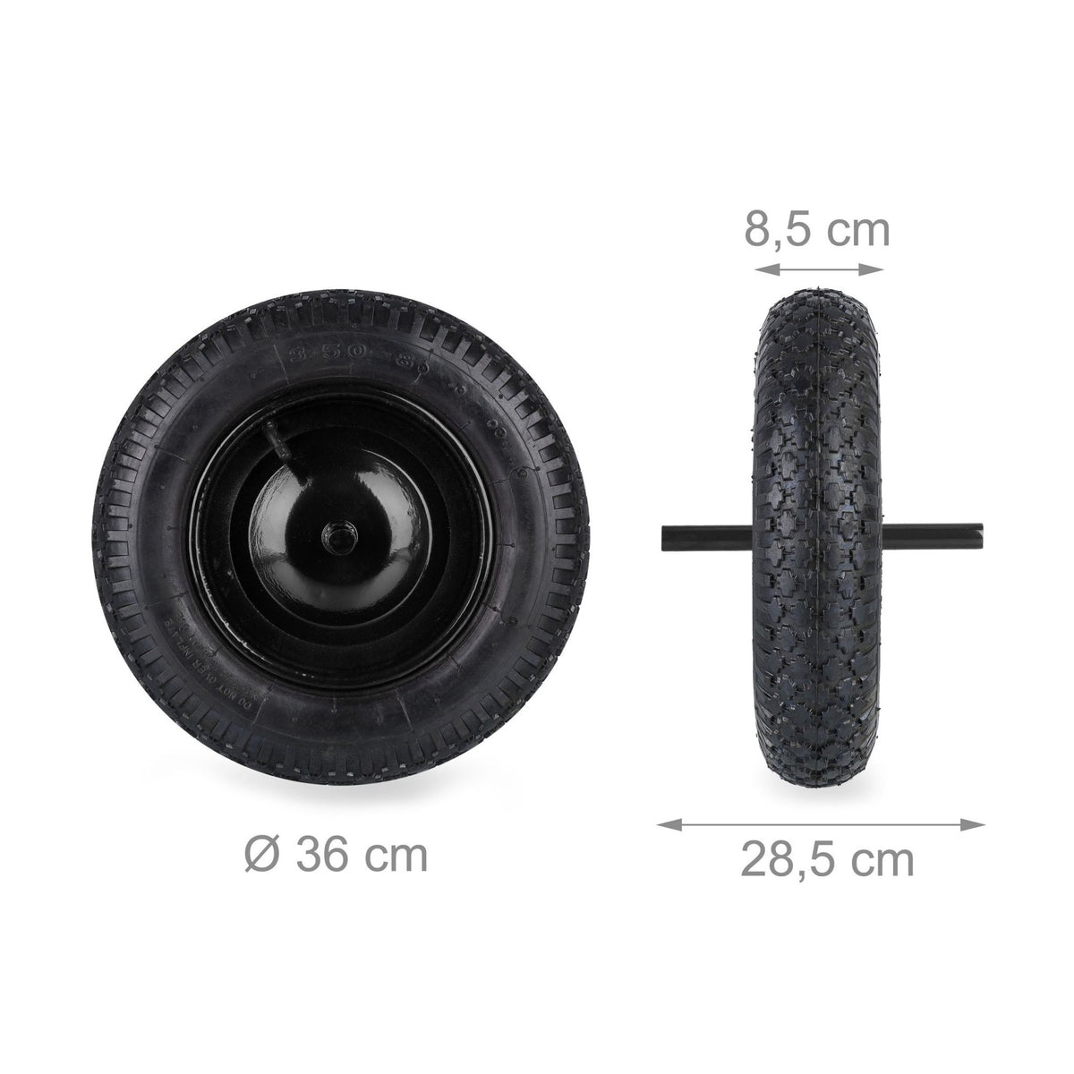 Wheel for wheelbarrow 3.50-8 with pneumatic tires