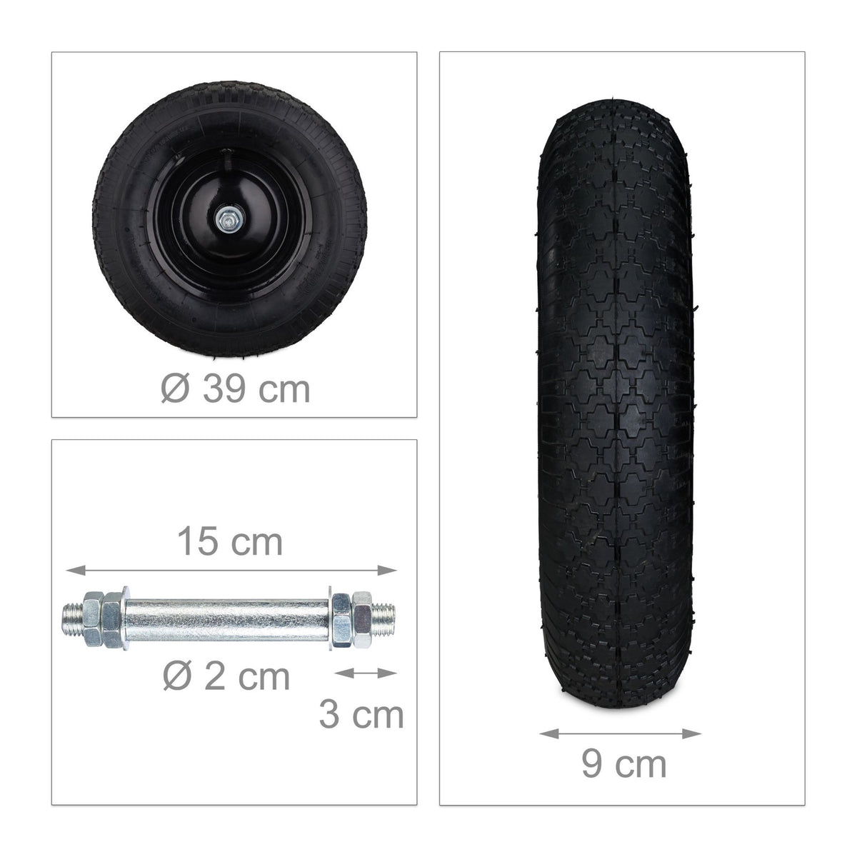 Wheel for wheelbarrow 4.80 4.00-8 with axle
