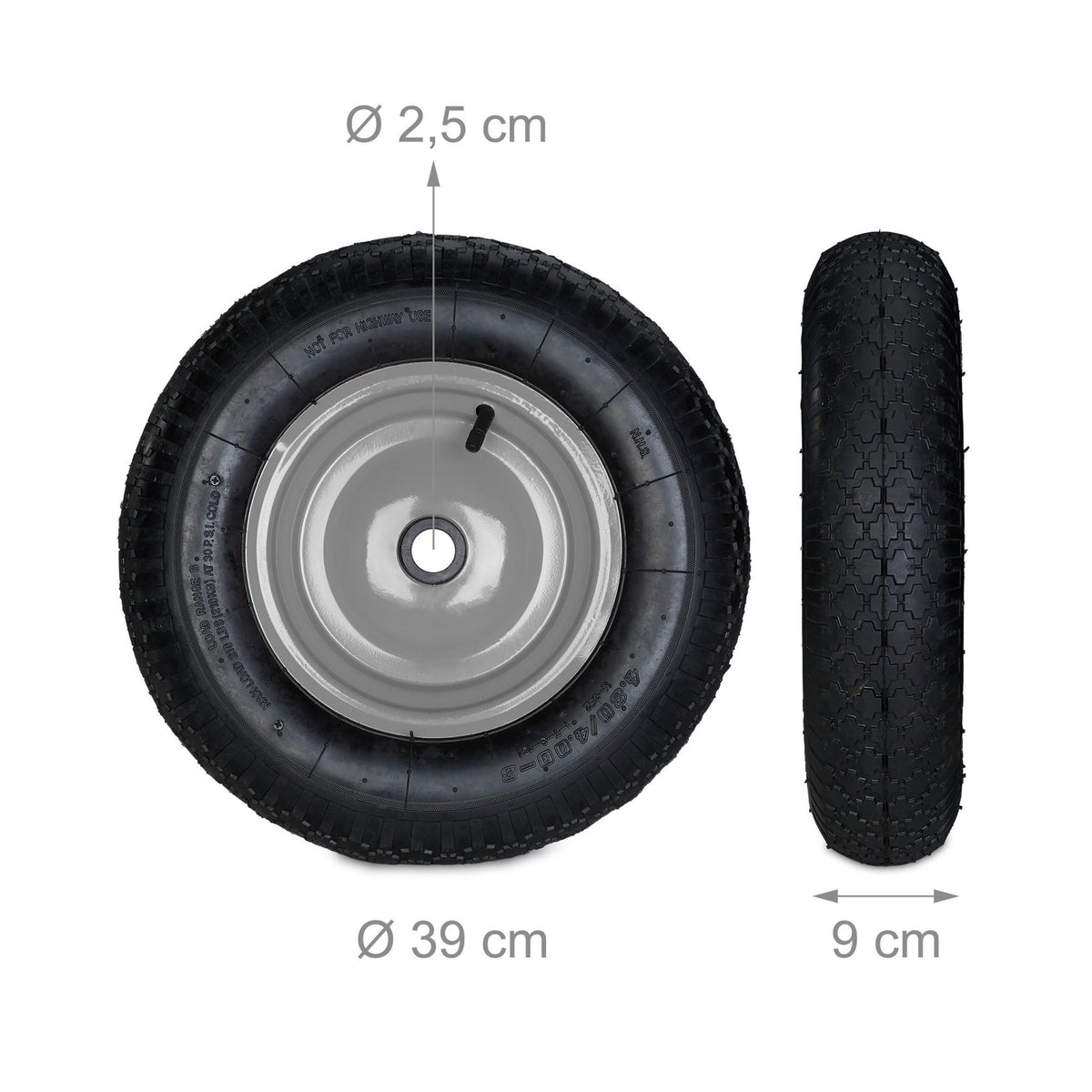 Wheels for wheelbarrow 4.80 4.00-8 with adapters