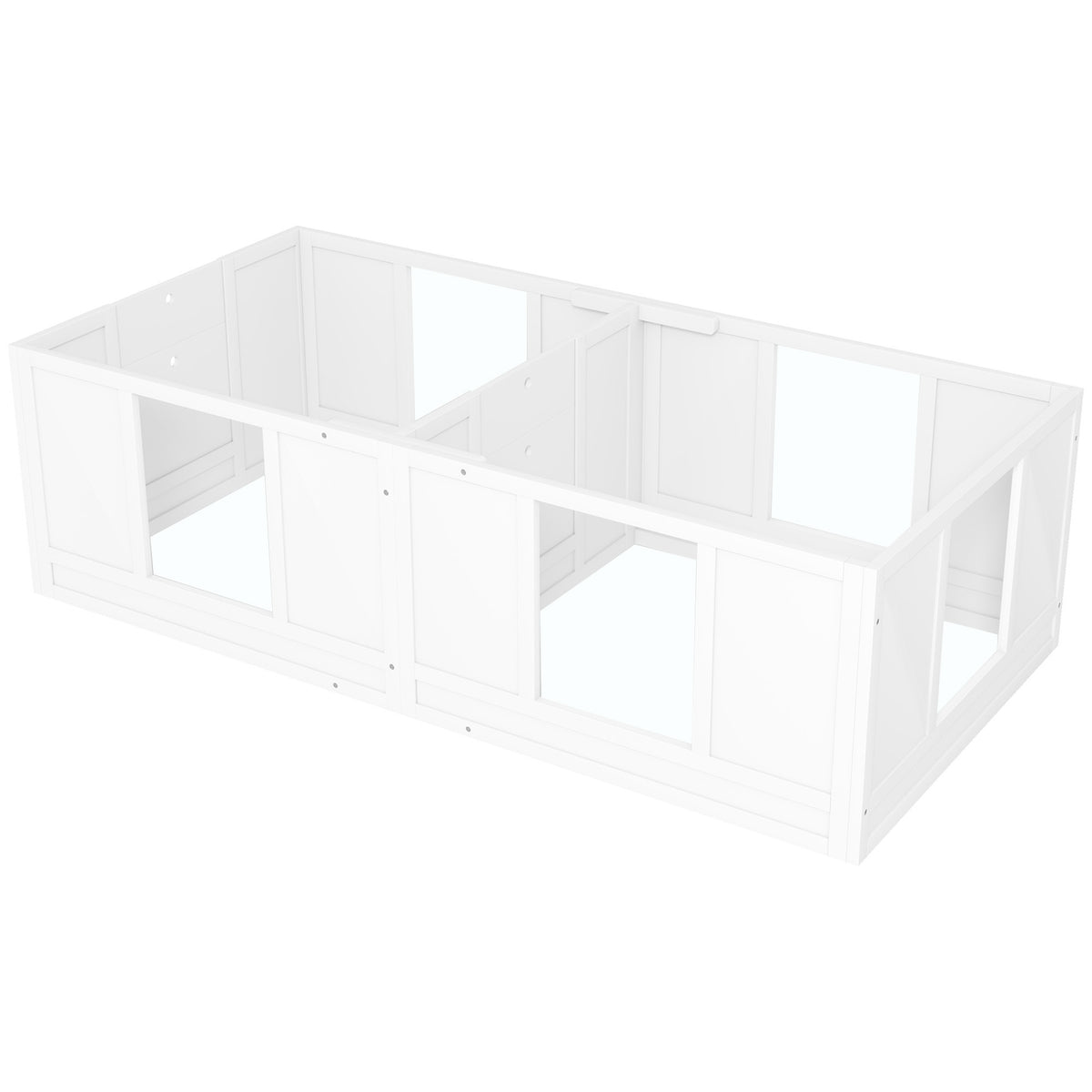 Whelping box for puppies, puppy run with waterproof and washable mat, adjustable door, puppy playpen with 2 room design for small dogs, 164 x 80 x 48 cm, white