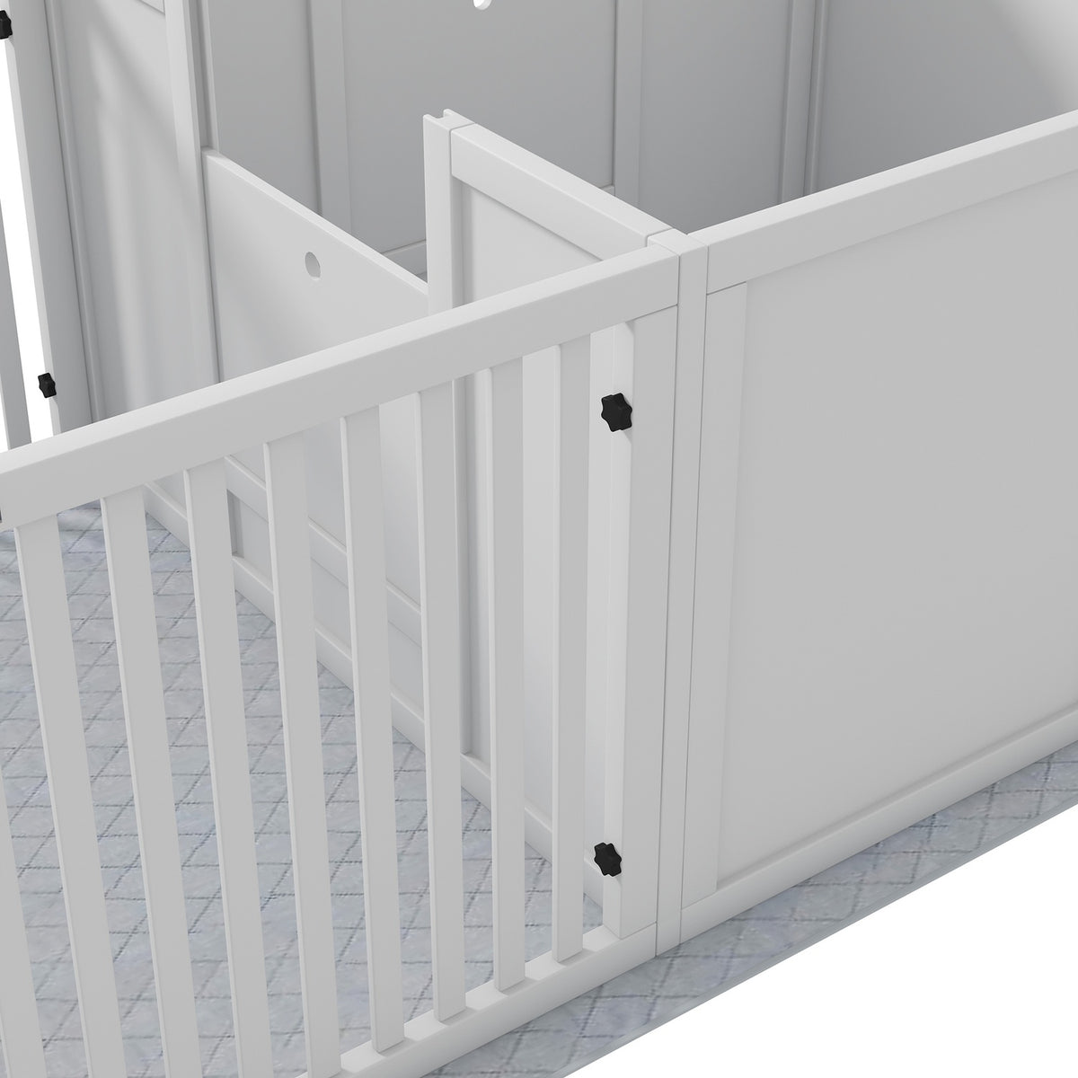 Whelping box for puppies, puppy run with waterproof pee pad, adjustable door, puppy playpen for small to large dog breeds