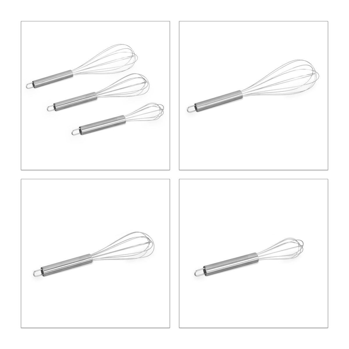 Whisk set in stainless steel