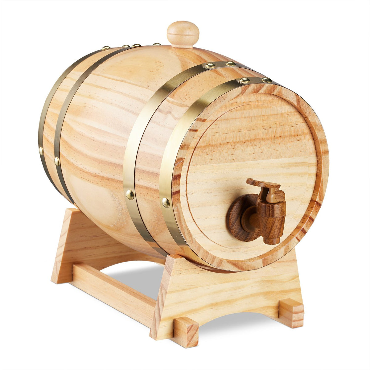 Whisky Barrel with Tap Dispenser, 2.2L Capacity