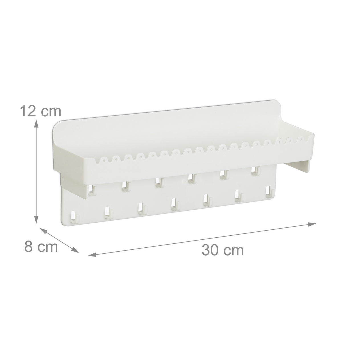 White Adhesive Jewellery Holder with Shelf