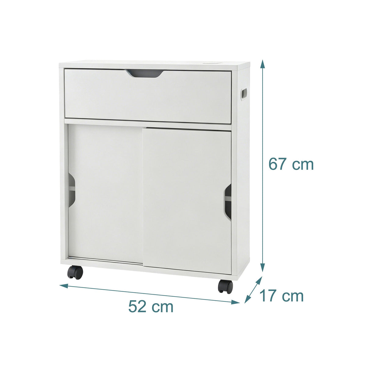 White Bathroom Storage Trolley, 4 Compartments