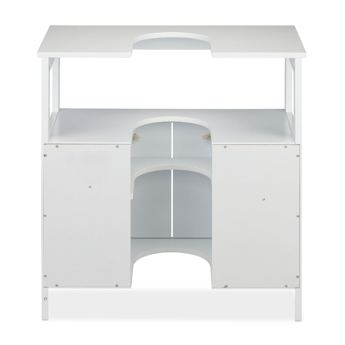 White Bathroom Vanity Unit with Storage Shelves