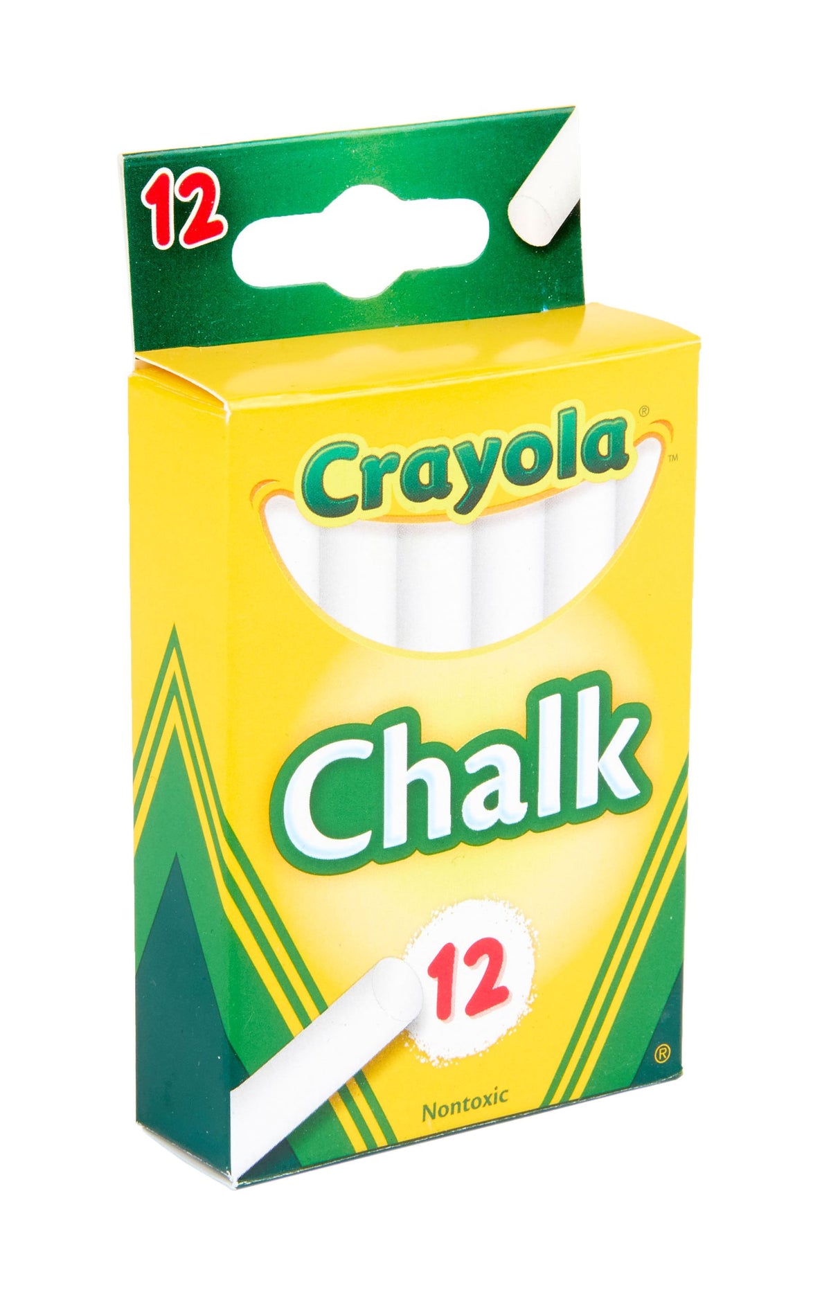 White Chalk Sticks, Non-Toxic, 12 Pack