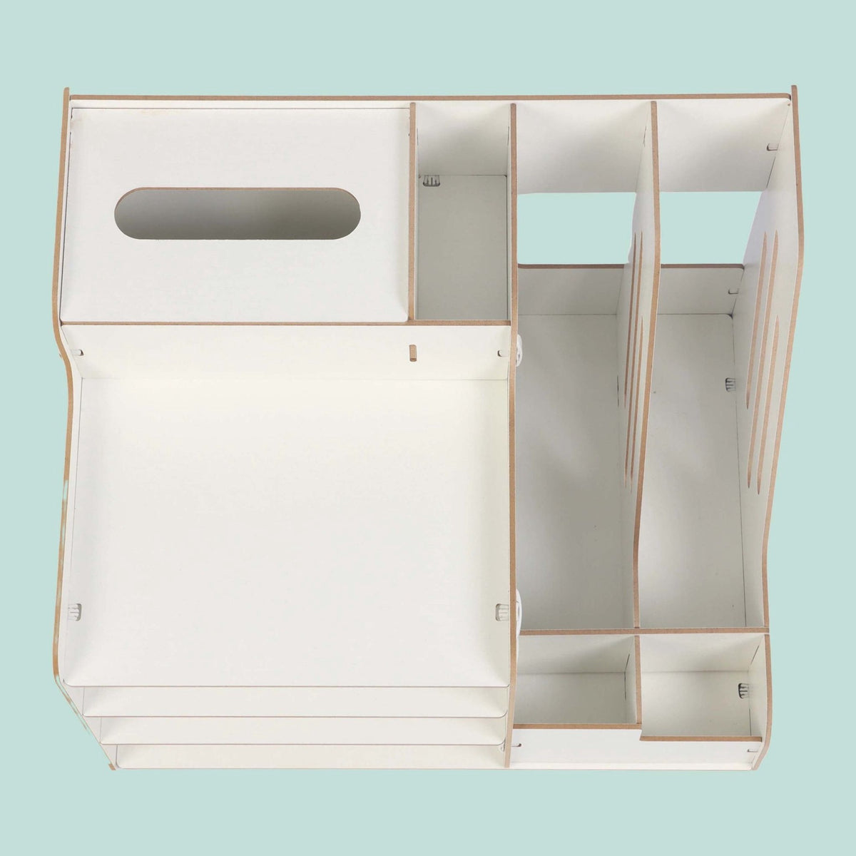 White MDF Document Organiser with File Holder