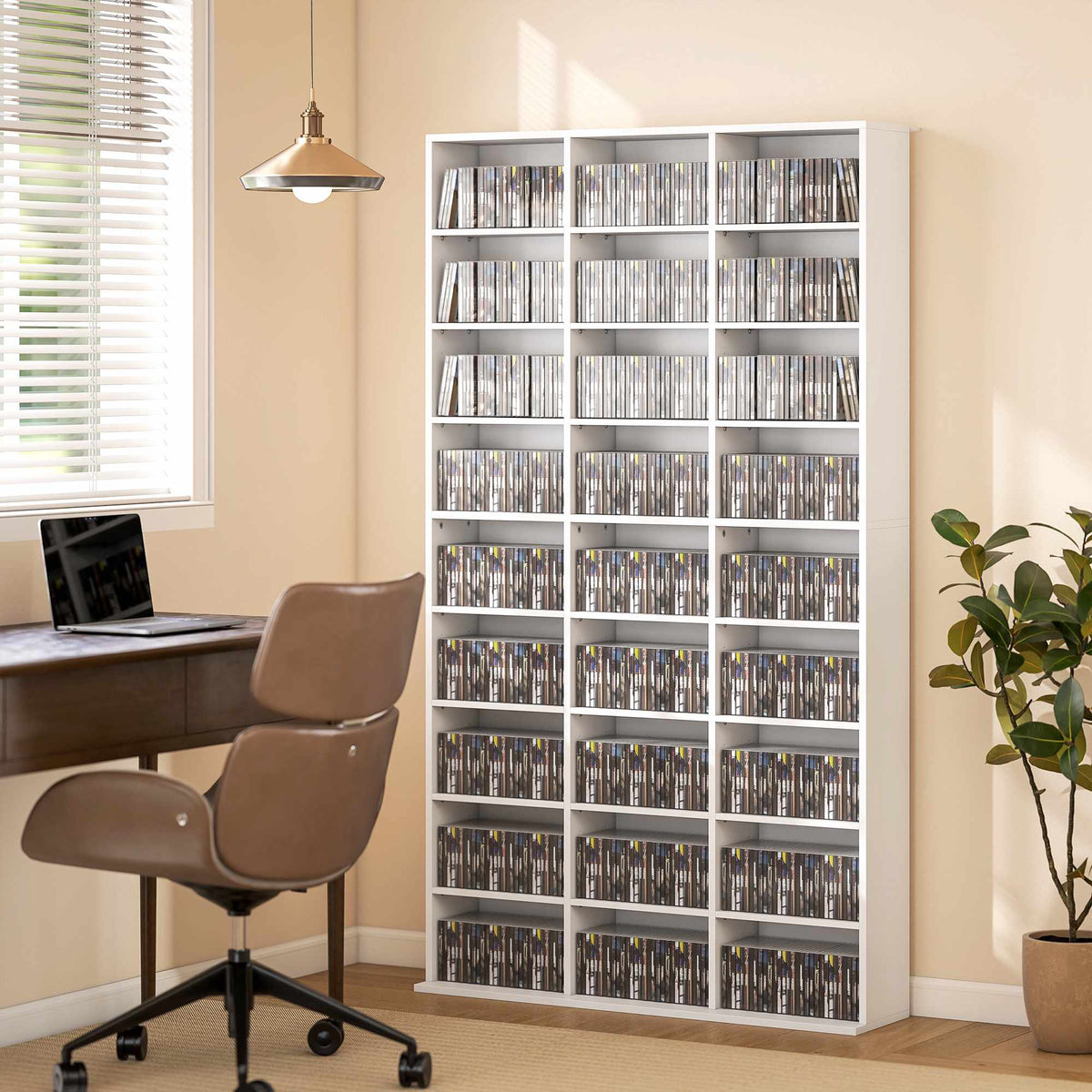 White Media Storage Shelf for 835 CDs or 500 DVDs