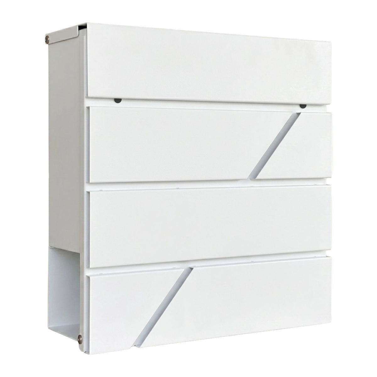 White Metal Mailbox with Newspaper Slot