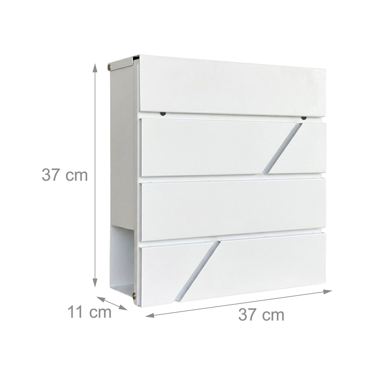 White Metal Mailbox with Newspaper Slot