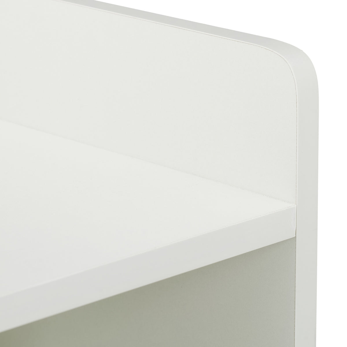 White Narrow Bedside Table with 2 Drawers