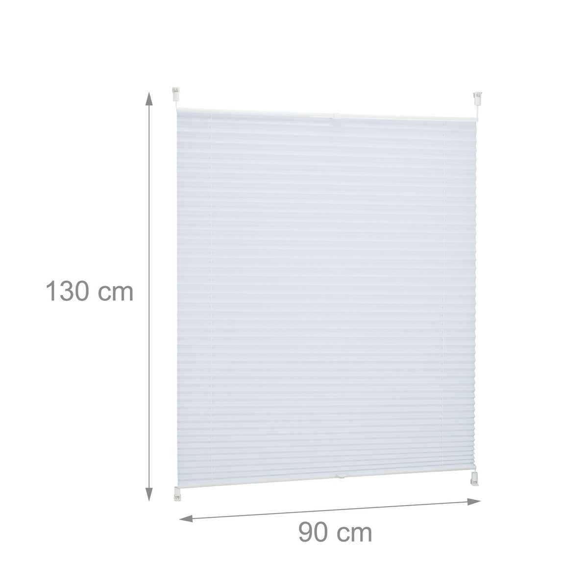 White No-Drill Pleated Blinds – Semi-Transparent