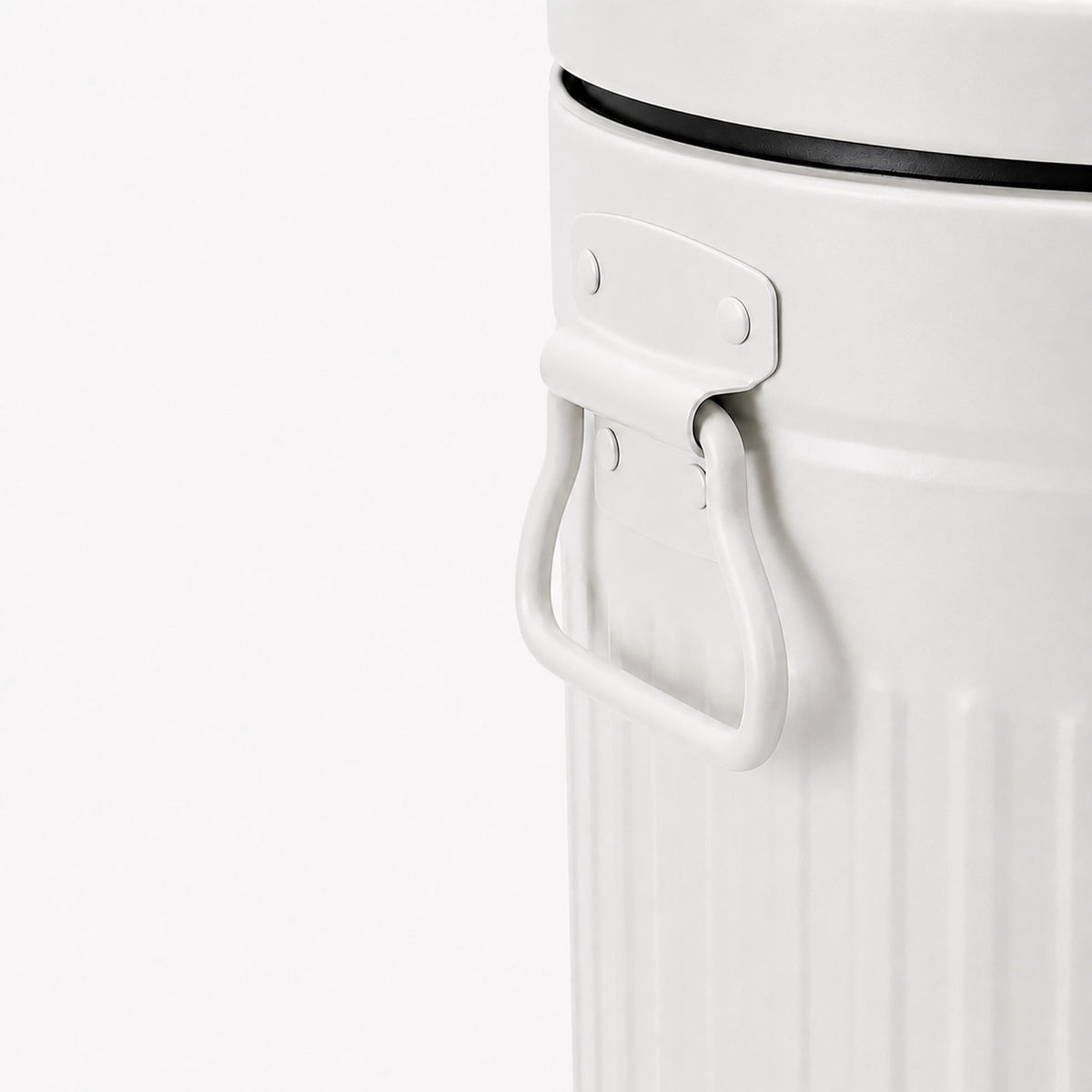 White Retro Pedal Bin, 20L Capacity, Soft-Close Lid