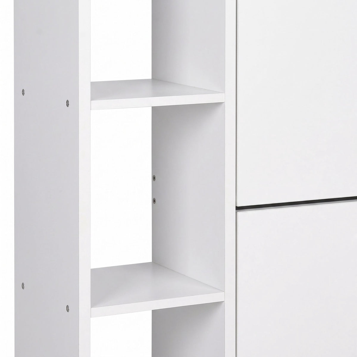White Shoe Cabinet with 2 Flaps – Compact Hallway Storage