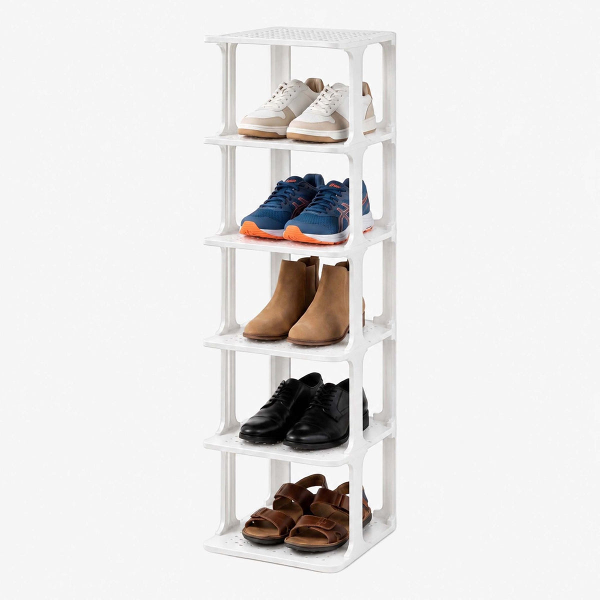 White Shoe Organizer, Pack of 6 – Slim, Space-Saving Design