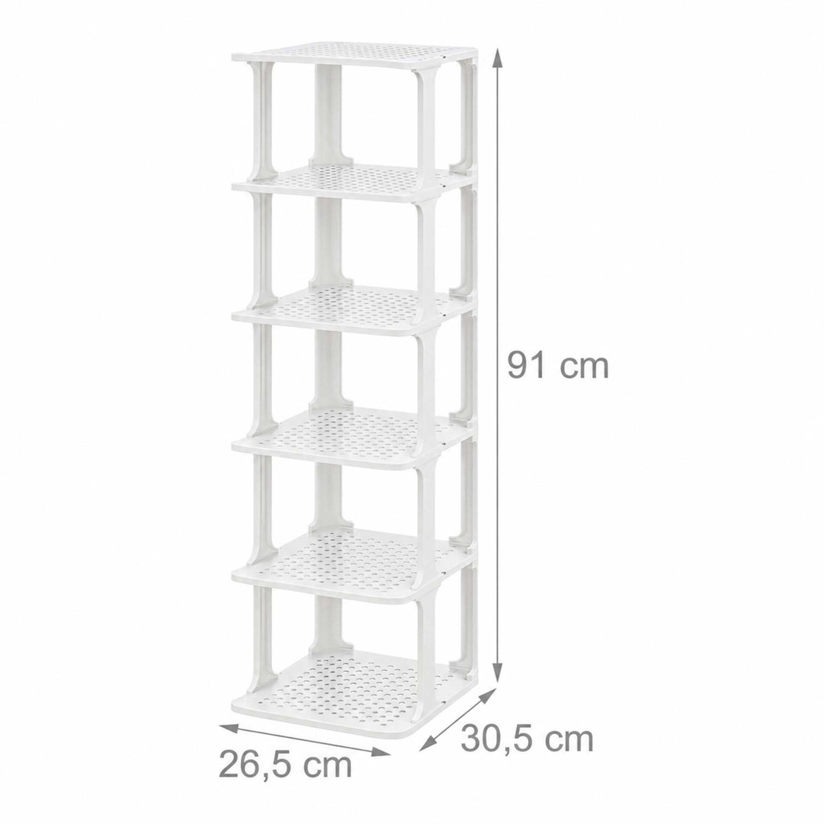 White Shoe Organizer, Pack of 6 – Slim, Space-Saving Design