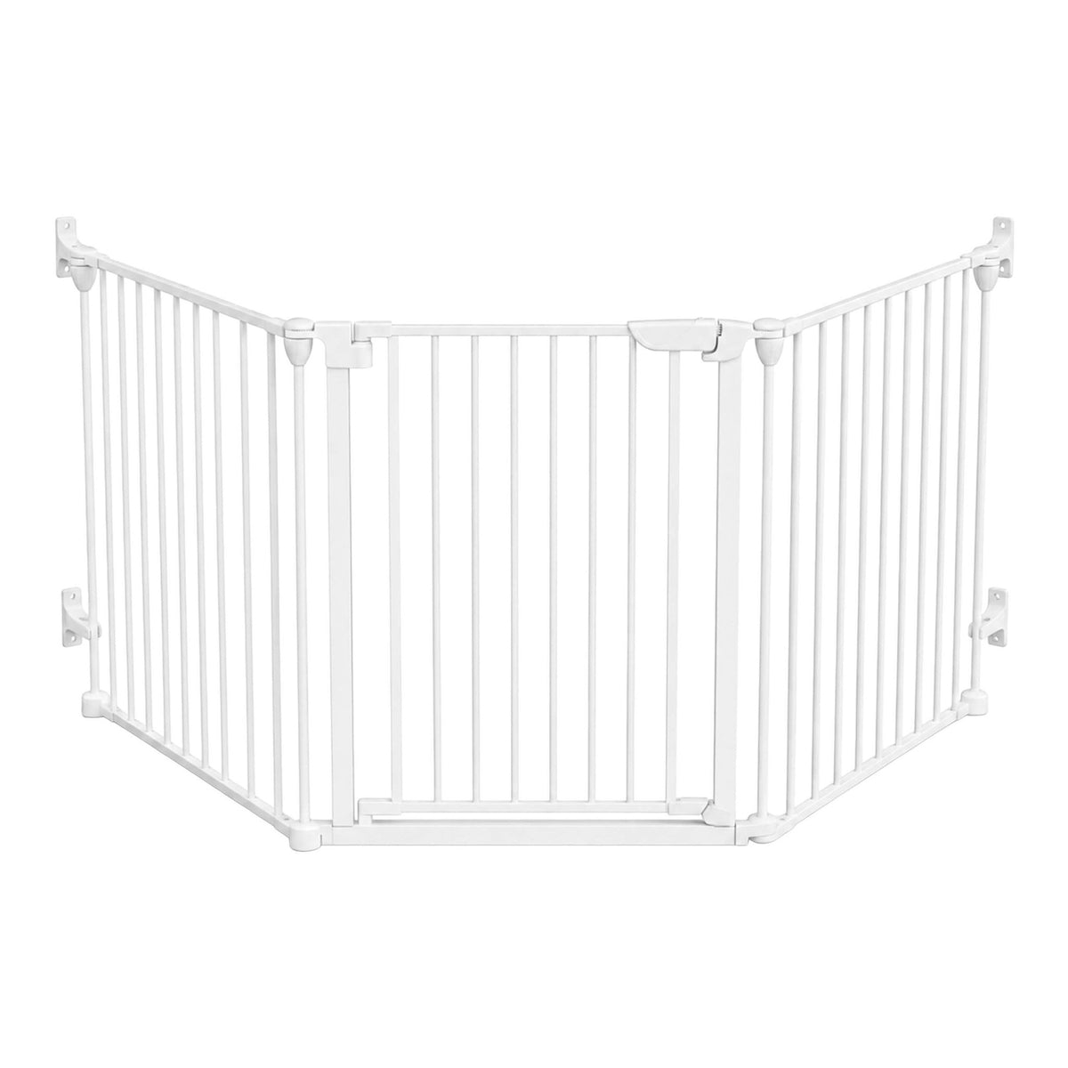 White Steel Safety Gate, Adjustable 85–180 cm