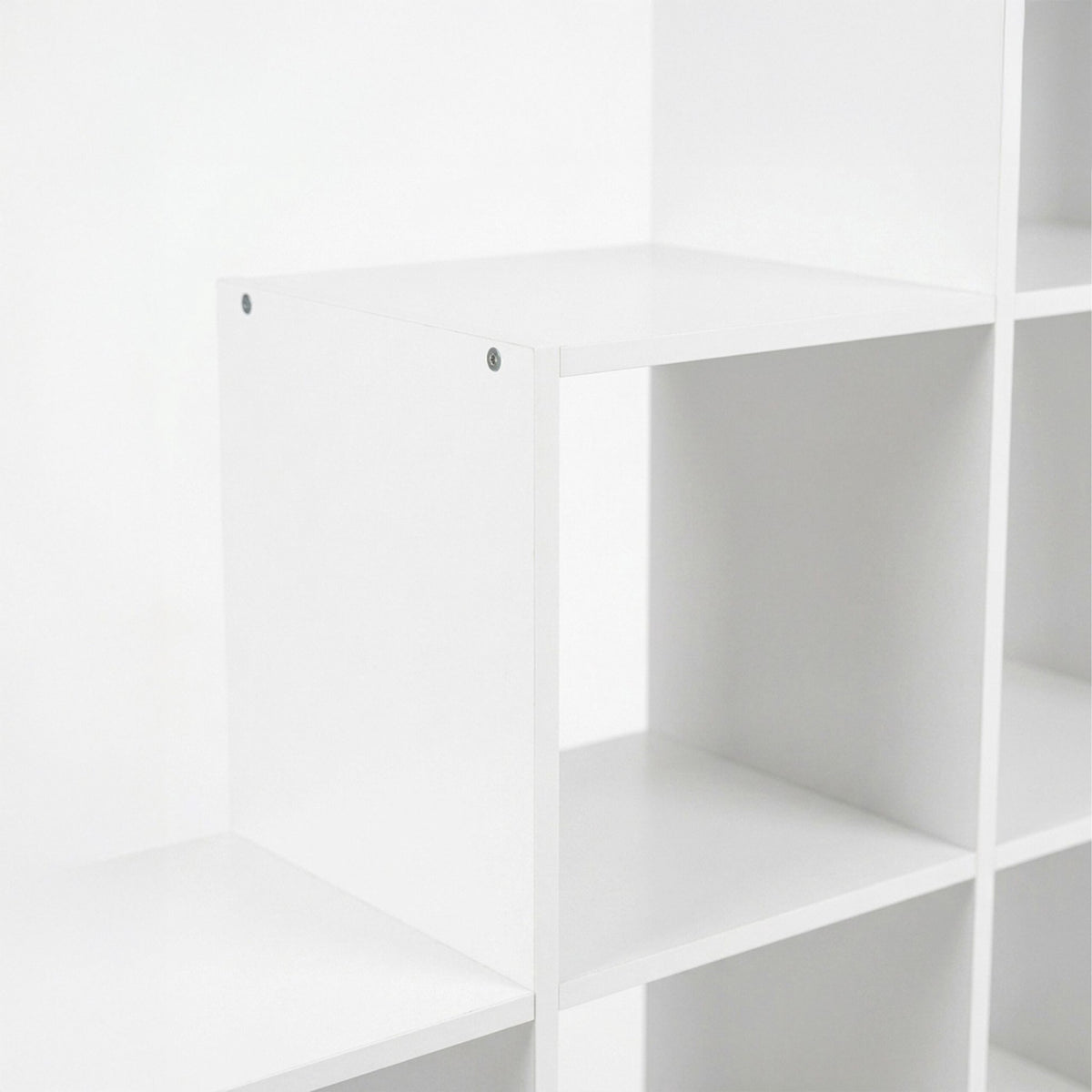White Tiered Shelf, 6 Compartments, 97.5x97.5x29 cm