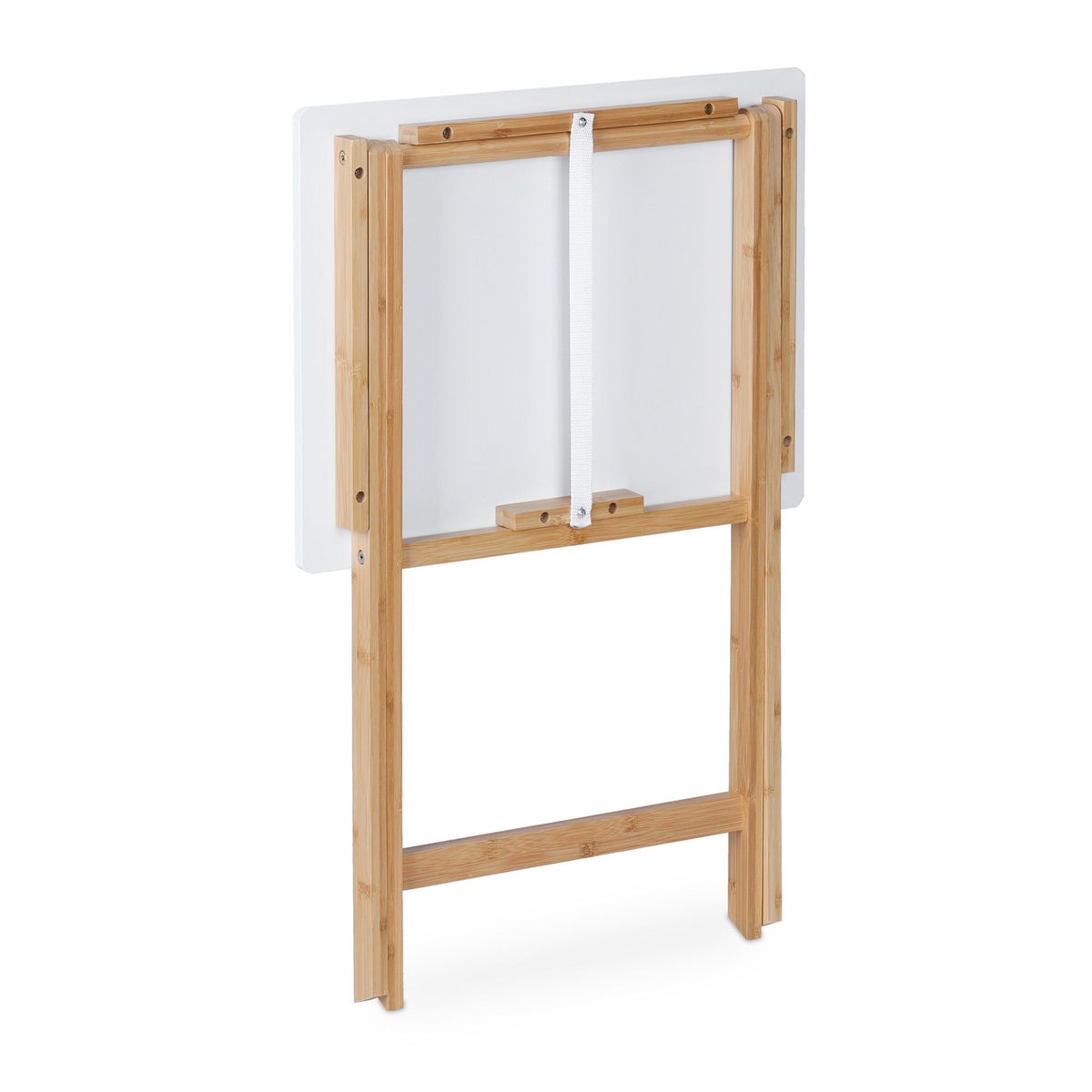 White bamboo folding table