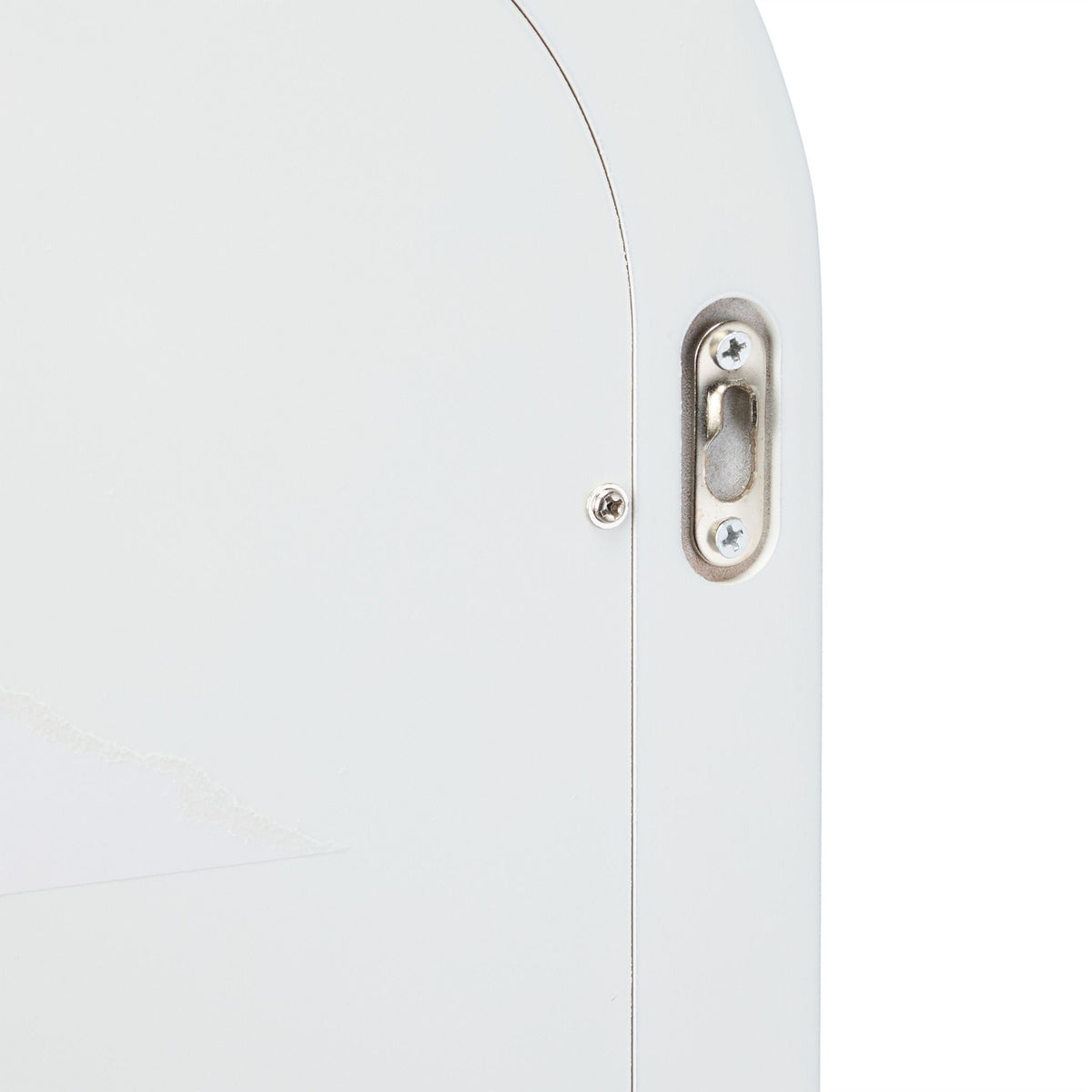 White bathroom mirror with shelf