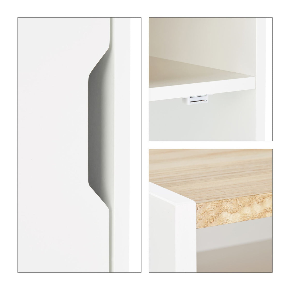 White bedside table