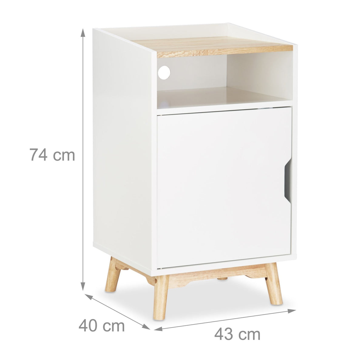 White bedside table
