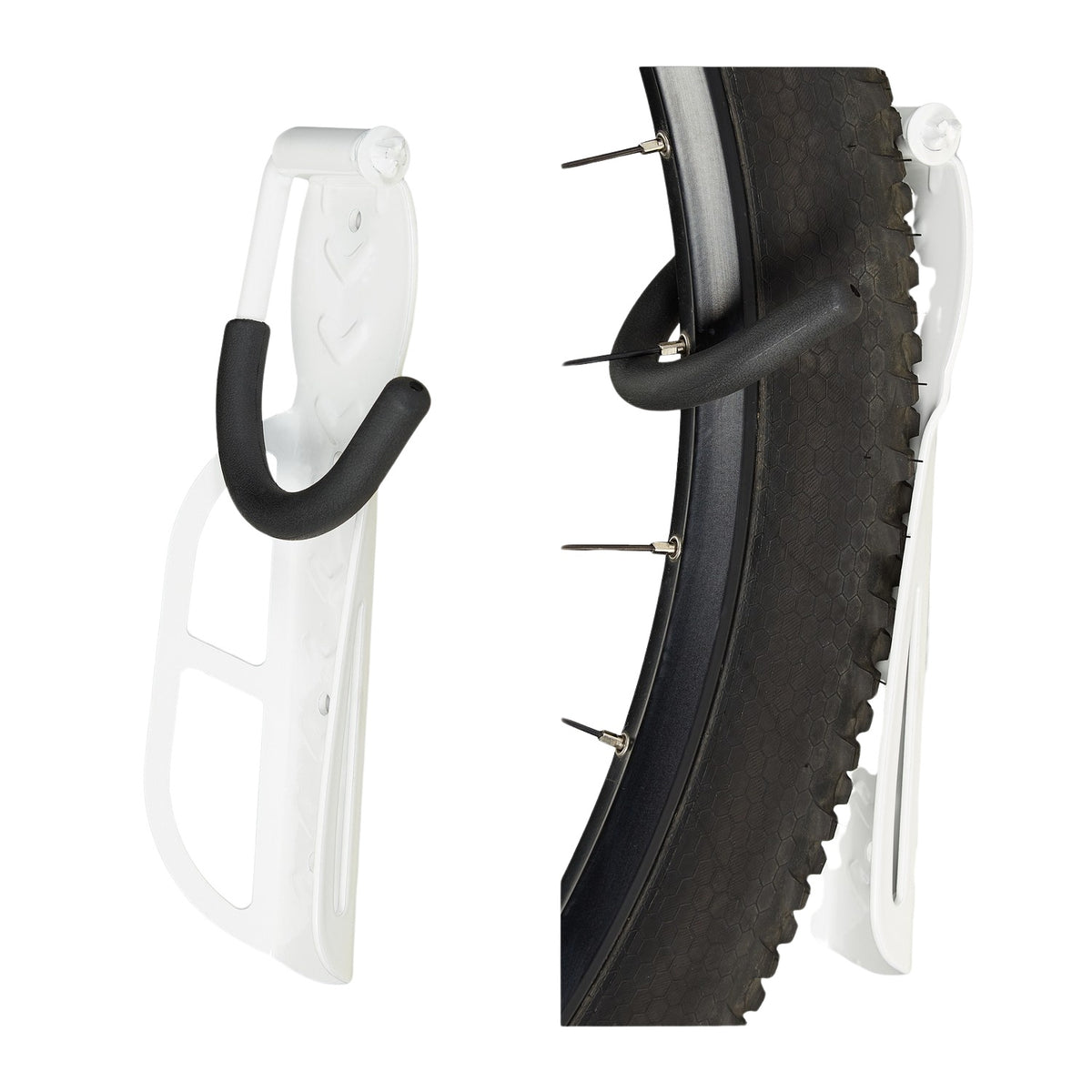 White bicycle holder wall set of 4