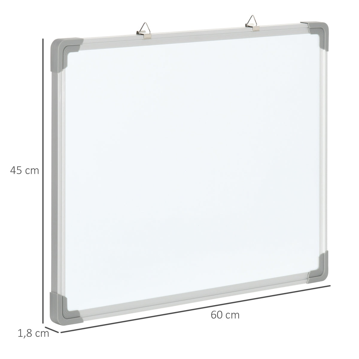 Whiteboard Magnetic Board With 4 Markers, 1 Eraser, 10 Magnets, Easel, Wall Mounted, 60X1.8X45Cm
