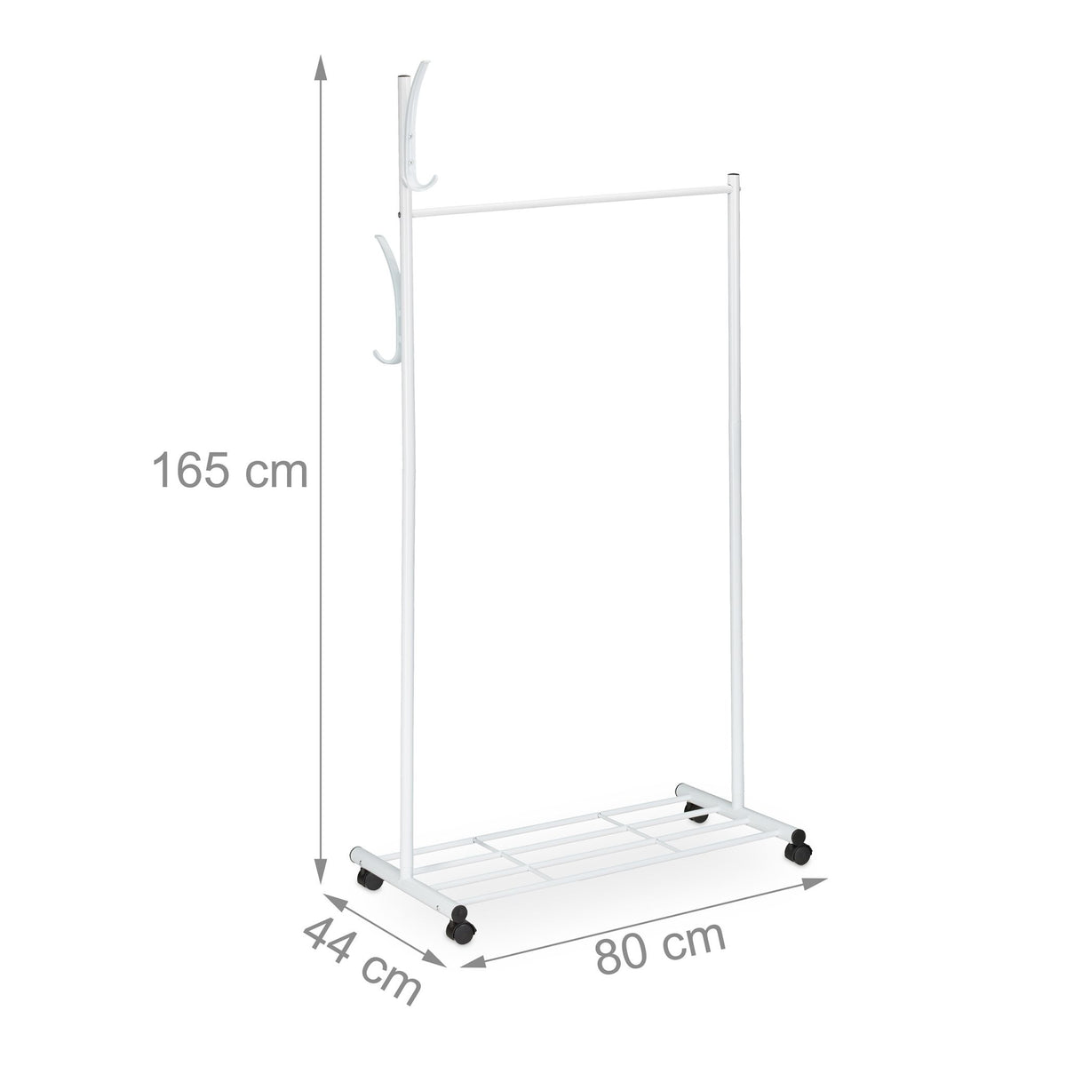 White coat hanger with wheels